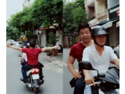 Làng sao - Quang Lê lại "quên" mũ bảo hiểm khi đi xe máy