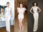 Thời trang - Sao Việt đẹp chuẩn từng centimet với jumpsuit trắng