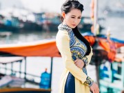 Làng sao - Hoa hậu Sương Đặng dịu dàng giữa non nước Hạ Long