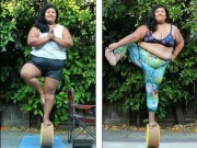 Làm đẹp - Ngỡ ngàng: Nàng béo hơn 100kg tập yoga điêu luyện
