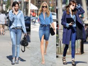 Thời trang - 3 cách mặc denim tuyệt đẹp cho nữ công sở ngày nắng hanh