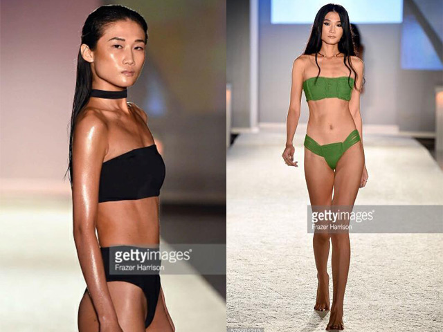 Kha Mỹ Vân nổi bật giữa dàn mẫu Tây tại tuần thời trang áo tắm 2016