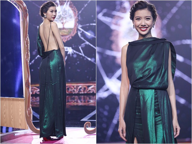 Á hậu Thúy Vân táo bạo khoe trọn lưng trần trên ghế nóng