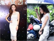Làng sao - Hoa hậu Thu Hoài "đội mưa" đi sự kiện sau scandal bênh vực Nguyễn Thị Thành