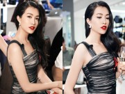Làng sao - Á hậu Lệ Hằng khoe đường cong với váy ôm sát tại sự kiện