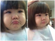 Làm mẹ - Phụng phịu vì bị cắt tóc, bé gái "má bánh bao" gây sốt