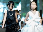 Thời trang - Mẫu nhí làm mặt lạnh lùng trình diễn trang phục đen trắng