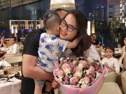 Làng sao - Phạm Ngọc Thạch rạng rỡ mừng tuổi 25 bên chồng thiếu gia và quý tử nhỏ