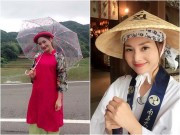 Làng sao - Lan Phương diện áo dài cách điệu, đi dạo trên đất Nhật