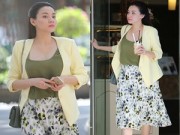 Làng sao - Trang Nhung có bầu 3 tháng đi dạo phố