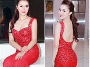 Làng sao - Ngọc Anh mặn mà, gợi cảm với váy đỏ rực