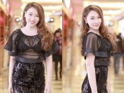 Làng sao - Quỳnh Thư diện váy xuyên thấu sau khi giảm 8kg