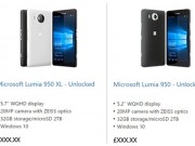 Eva Sành điệu - Microsoft vô tình đăng cấu hình Lumia 950 và Lumia 950 XL trên website
