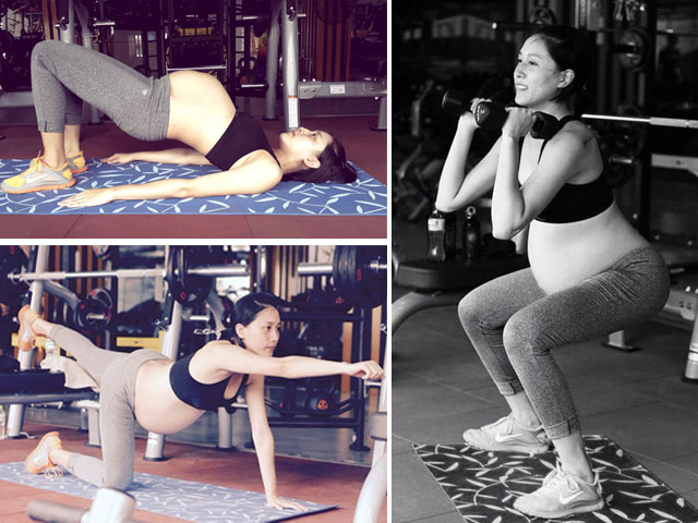 Bà bầu Hà Nội 39 tuần vẫn săn gọn và đẩy tạ phăm phăm