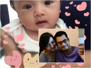 Làng sao - Vợ chồng Huỳnh Đông - Ái Châu khoe con trai bụ bẫm