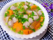 Bếp Eva - Canh khoai môn nấu thịt viên nóng hổi