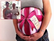 Bà bầu - Lời cầu hôn dễ thương của chồng trên bụng bầu vợ