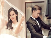 Làng sao - Văn Anh xúc động khi Tú Vi mặc thử váy cưới