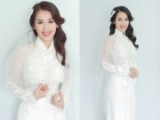 Thời trang - Áo dài ăn hỏi đẹp tinh khôi của cô dâu Tú Vi