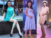 Thời trang - Các bà bầu Vbiz say mê giầy cao dù bụng vượt mặt