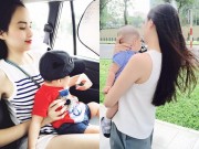 Làng sao - Muôn kiểu khoe ảnh giấu mặt con của HH Diễm Hương
