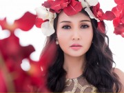 Làng sao - HH Sương Đặng đẹp tựa nữ thần với đầm hoa hồng
