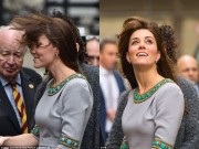 Làng sao - Công nương Kate Middleton lúng túng vì gió