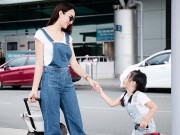 Làng sao - HH Ngọc Diễm và con gái tình cảm ở sân bay