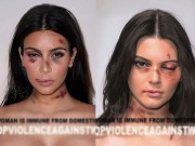 Làng sao - Chị em nhà Kim Kardashian chụp hình với mặt "thâm tím"