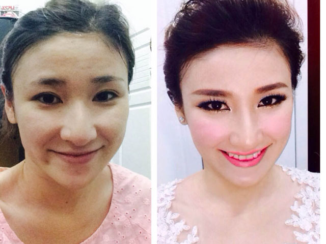 Cô dâu Việt 'biến hình' trong ngày cưới nhờ trang điểm