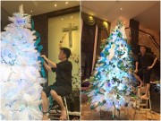 Nhà đẹp - Mr.Đàm "vất vả" trang trí cây thông tuyết khổng lồ