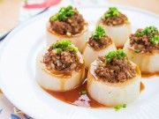 Bếp Eva - Củ cải nhồi thịt bò hấp nóng hổi