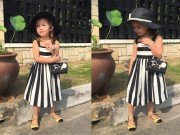 Làng sao - Con gái Hồng Nhung thướt tha như người mẫu nhí