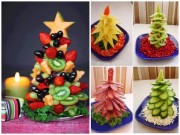 Bếp Eva - Những cách trang trí hoa quả, bánh kẹo hình cây thông Noel cho bé