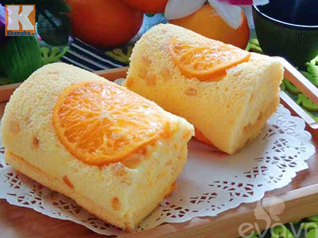Bánh bông lan cuộn cam tươi ngon miễn chê, ăn là mê