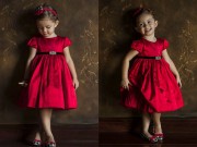 Thời trang - Con gái diva Hồng Nhung mặc váy đỏ cực xinh