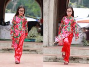 Thời trang - Mẫu nhí đón tết rạng ngời với áo dài họa tiết hot nhất năm