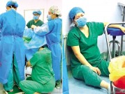 Bà bầu - Nữ y tá ‘bụng bầu vượt mặt’ vẫn quỳ suốt nửa giờ đỡ đẻ cho sản phụ khác