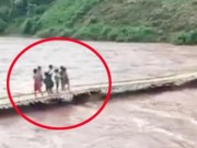 Clip Eva - Clip: Hàng chục em nhỏ suýt mất mạng khi cầu tre bị lũ cuốn trôi