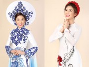 Làng sao - Bảo Như đẹp ngọt ngào với áo dài họa tiết gốm sứ