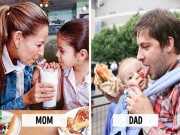 Làm mẹ - Loạt ảnh chứng minh sự khác nhau "không thể chân thực hơn" khi bố và mẹ chăm con