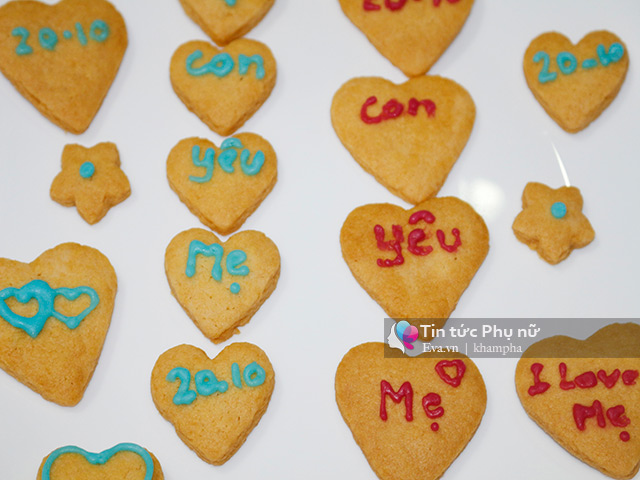 Bánh quy trái tim dành tặng mẹ ngày 20-10