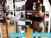 Bà bầu - Nàng HLV 9x sau sinh 8 ngày đã tự tin vén áo khoe bụng phẳng lì