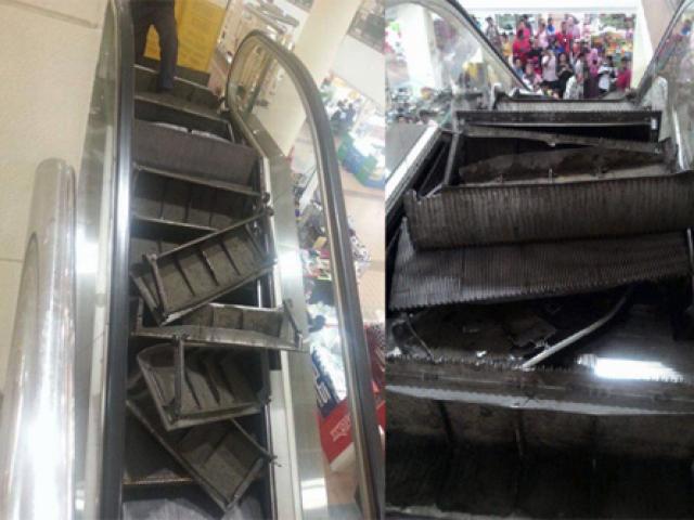 Thang cuốn trong trung tâm thương mại nổ tung, khách hàng hoảng loạn