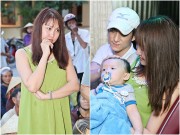 Làng sao - Con trai hơn 8 tháng tuổi theo Phi Thanh Vân vượt đường xa về miền Trung làm từ thiện