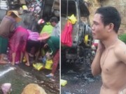 Tin tức - Mặc tài xế khóc van xin, đám đông vẫn lao vào hôi của trên xe chở hàng bốc cháy dữ dội