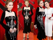 Thời trang - Thời trang sao Việt xấu: Ngọc Trinh bỗng già chát, sến súa vì váy nhung