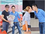 Làng sao - Minh Luân bất ngờ tặng hoa Quý Bình, chu môi hôn danh ca Thanh Hà