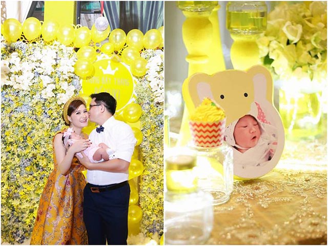 Di Băng và chồng đại gia làm tiệc đầy tháng lung linh cho con gái thứ 2