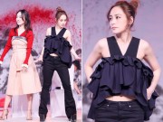 Làng sao - Chung Hân Đồng mặc áo ngắn cũn, đi giày cao 20 cm